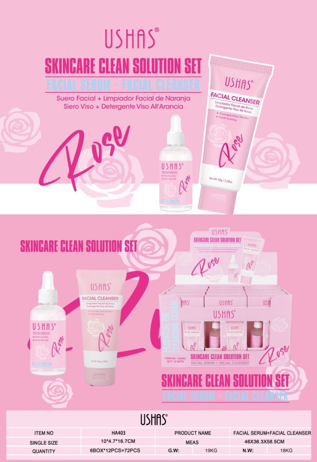 SERUM ROSAS + LIMPIADOR FACIAL